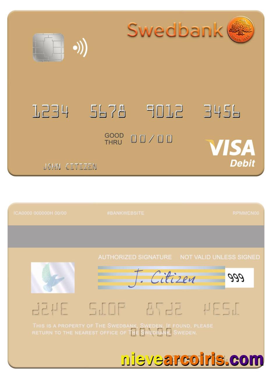 Sweden Swedbank visa debit card